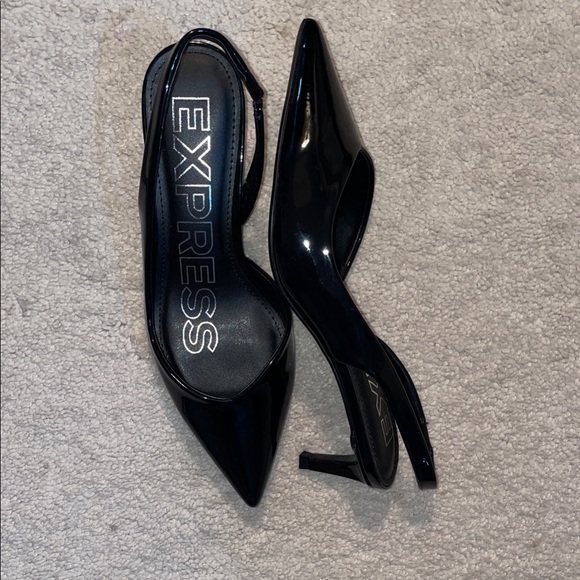 Express Glossy Black Women's Heels - Picture 1 of 4